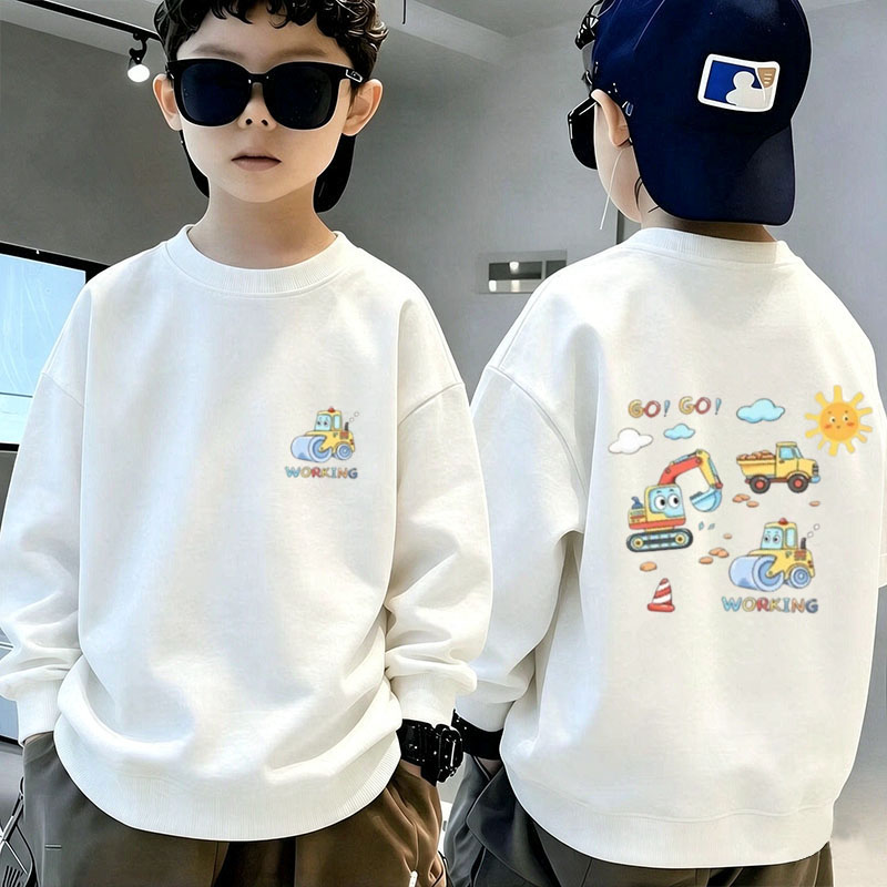 韩式卡通印花宽松圆领长袖卫衣