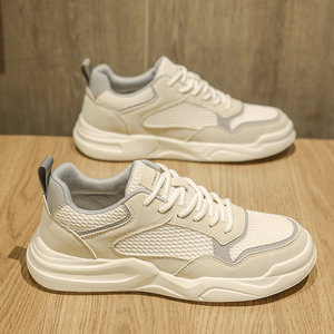 男鞋春夏季2026新款薄款透气轻便休闲小白板鞋网面阿甘百搭运动鞋