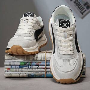 网面男鞋2026新款夏季透气百搭男士运动休闲鞋厚底增高阿甘德训鞋