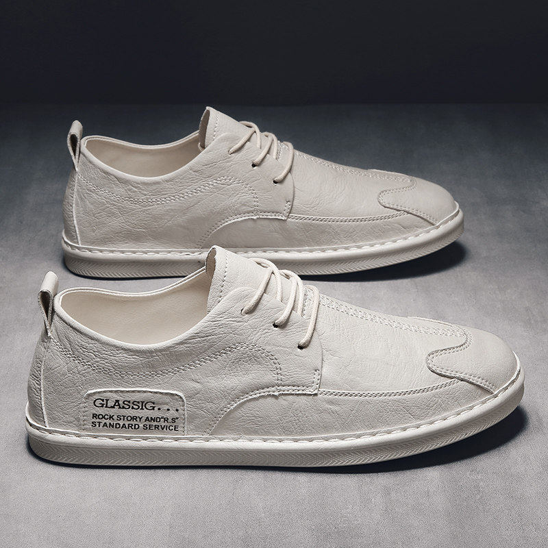 豆豆鞋男2026新款春季男鞋懒人一脚蹬男士乐福鞋真皮软底休闲皮鞋