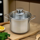 12X9cm微瑕304不锈钢加厚双耳小汤锅适合任何炉灶深汤锅小深桶