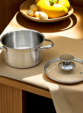 RR 特厚18/10不锈钢加厚小汤锅双耳家用宝宝辅食锅小煮锅泡面锅