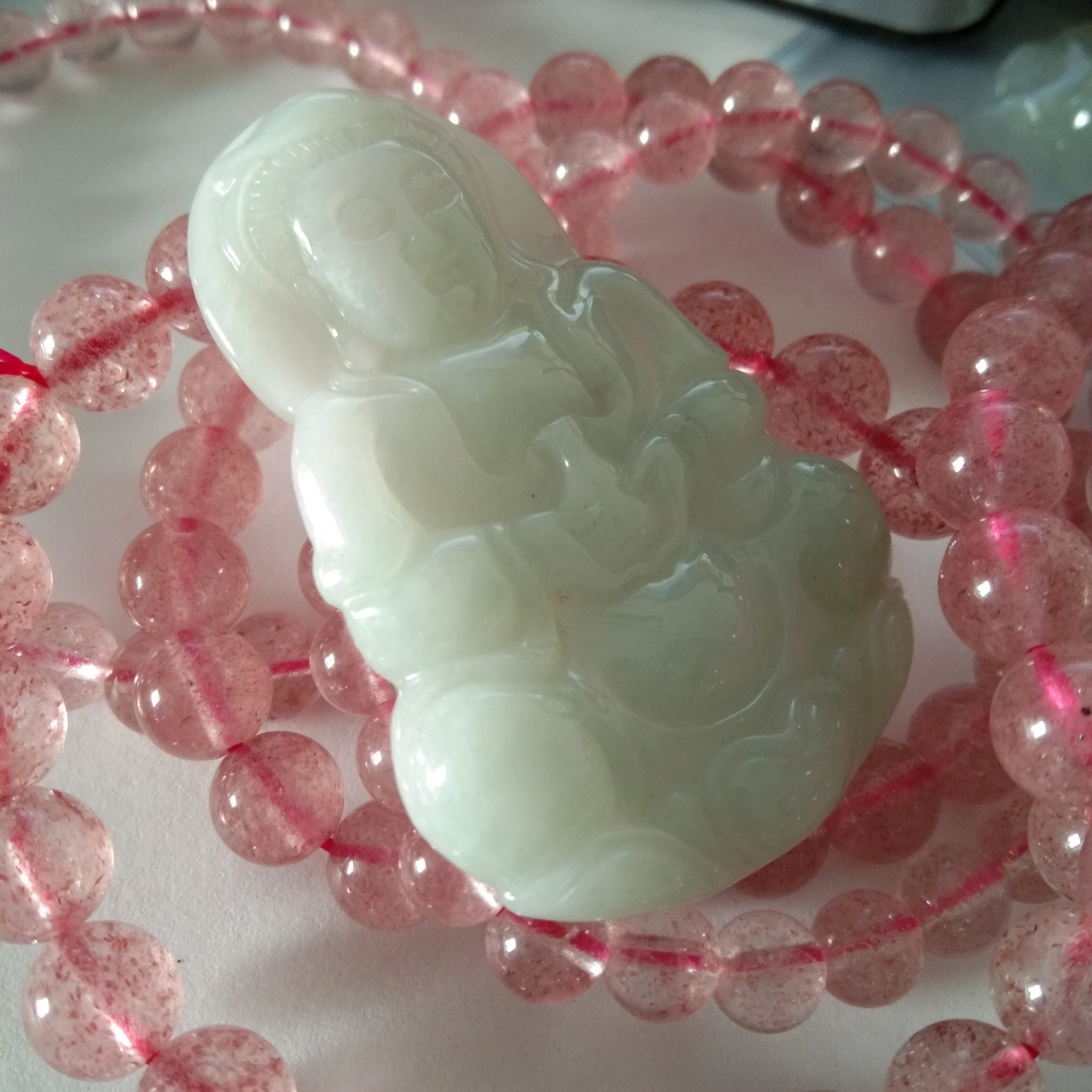 天然缅甸A货翡翠观音吊坠男款玉观音玉佩淡绿底A货观音挂件带证书