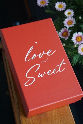 红色甜蜜蜜 LOVEandSWEET八格分马卡龙硬盒/礼盒（送八格分隔断）