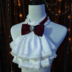 娼年巴托里复古领结领花珍珠多层口水巾衣服装饰配饰cos舞台宫廷