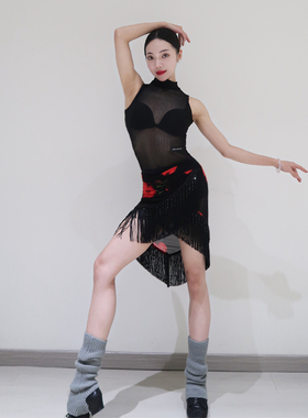 ZS凡尔赛玫瑰 拉丁舞裙水晶流苏短臀巾女成人练功服舞蹈腰带 L503