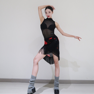 ZS凡尔赛玫瑰 L503 拉丁舞裙水晶流苏短臀巾女成人练功服舞蹈腰带
