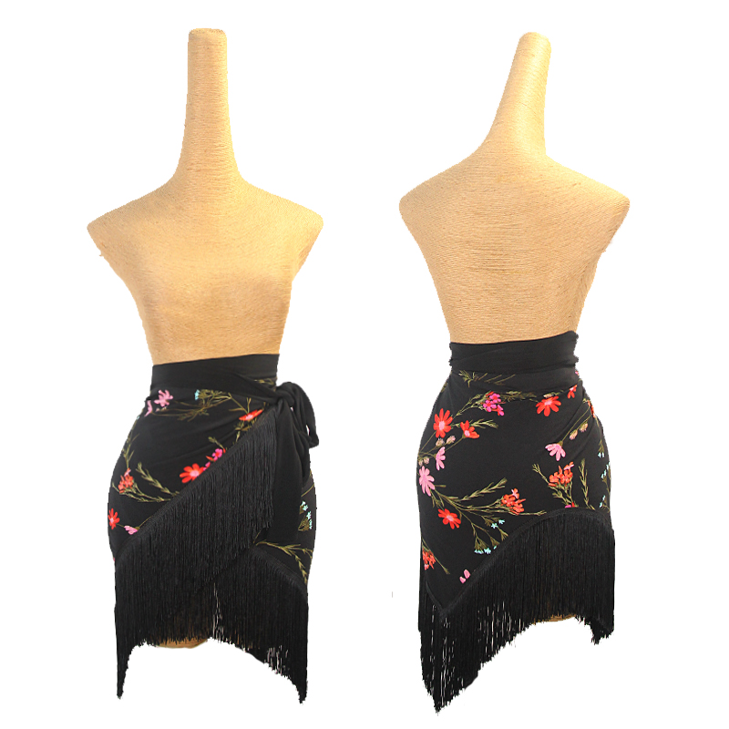 拉丁舞裙朦胧山茶轻盈垂顺