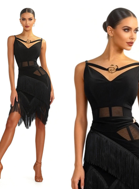 ZS 腰精连体衣】拉丁舞夏吊带成人女美背练功服国标舞蹈上衣 Y421