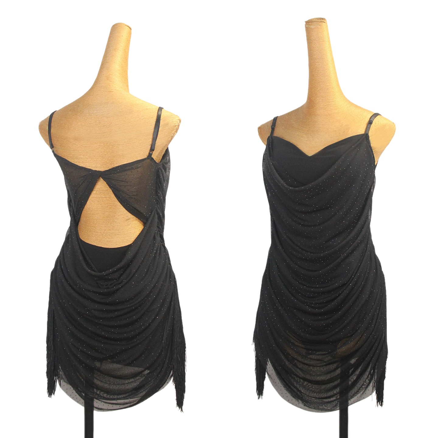 ZS动态发光体】拉丁舞性感美背舞蹈练功服练习跳舞表演连衣裙L602