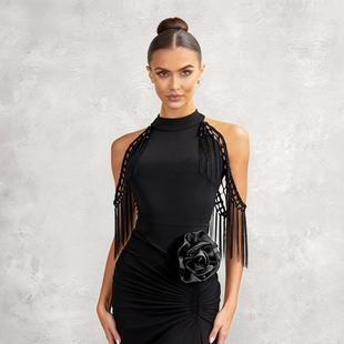 ZS弗拉明戈！拉丁舞摩登舞服舞蹈成人女上衣美背练习连体衣 Y105