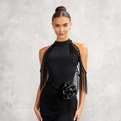 ZS弗拉明戈！拉丁舞摩登舞服舞蹈成人女上衣美背练习连体衣 Y105