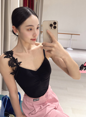 ZS山弥花】拉丁舞裙舞蹈连体衣女吊带玫瑰艺考艺考练习上衣 Y313