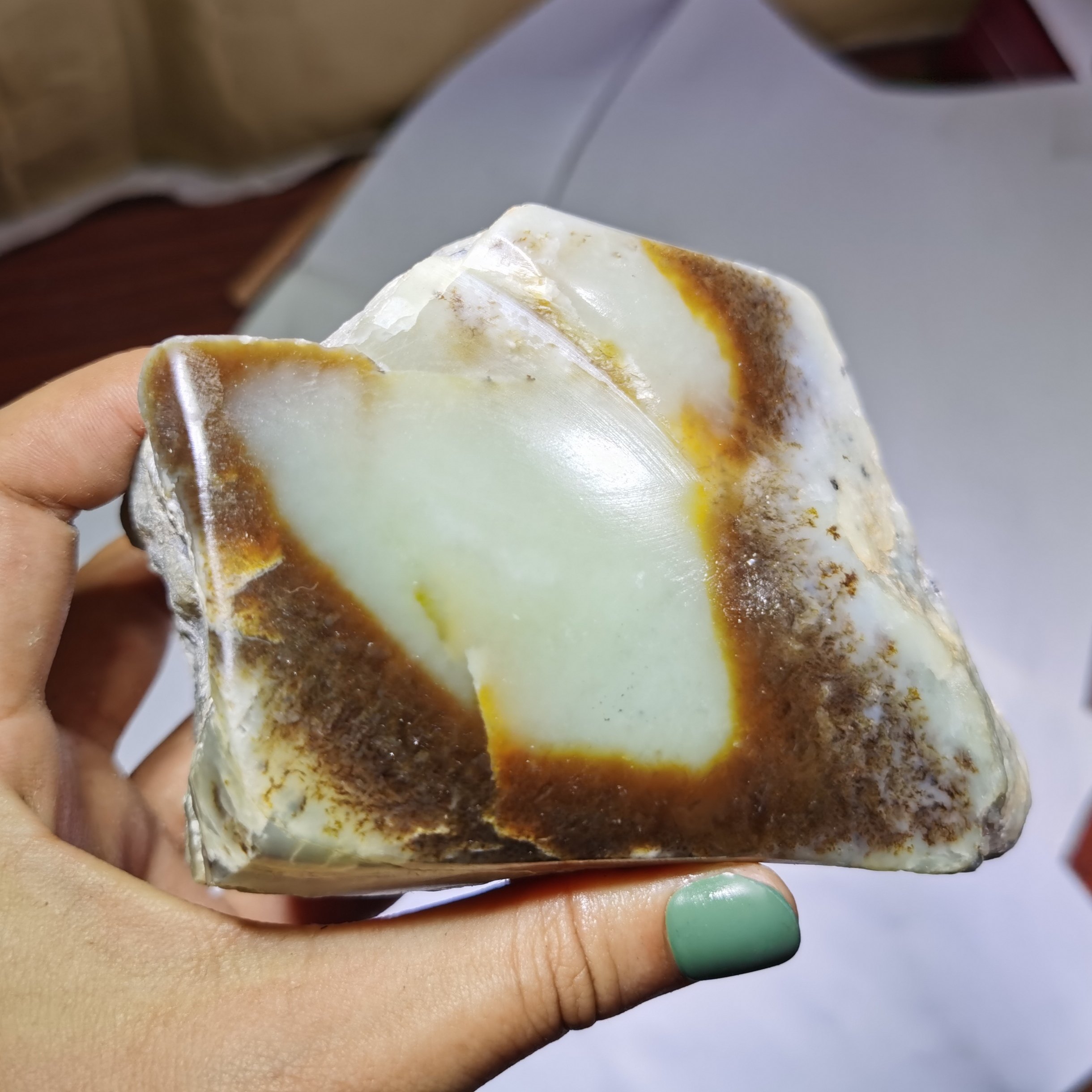 1.28公斤和田且末糖白玉山料原石 羊脂白玉糖白玉高密度 山料作料