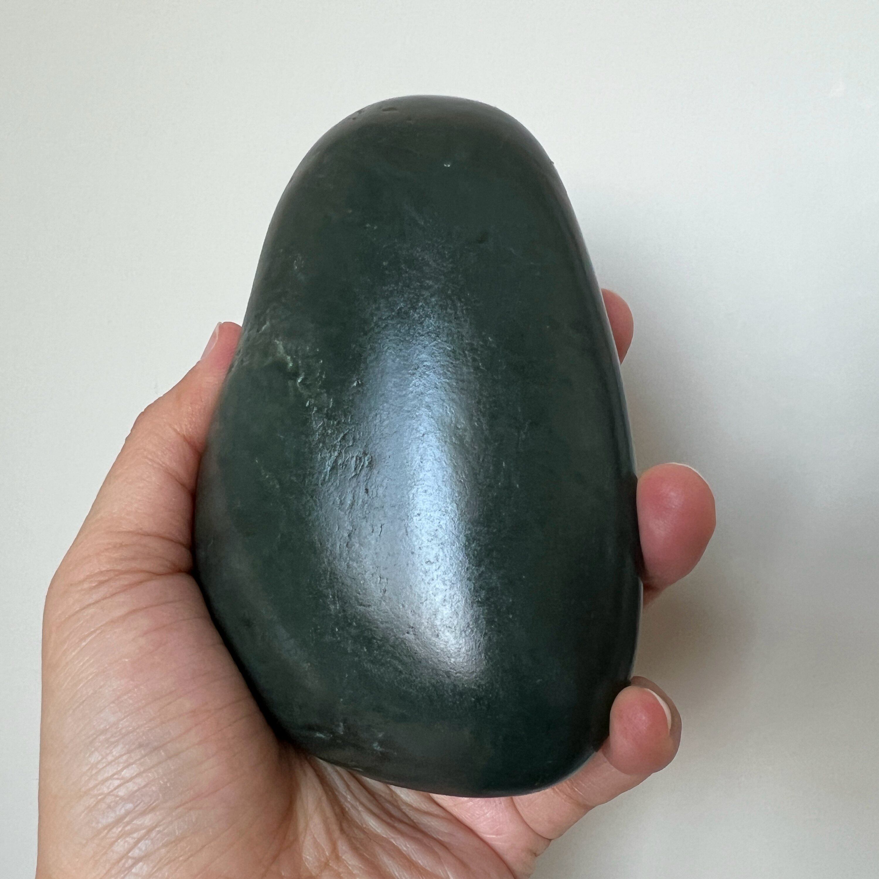 416g黑青籽料原石大块黑青独籽无修 新疆天然和田玉一细籽玉把件