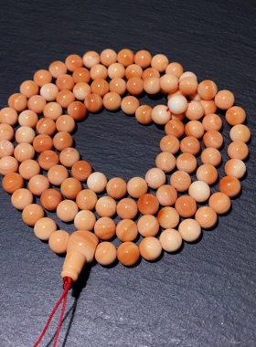 天然万宝宝佛串圆珠毛衣链原血色佛珠手串文玩珠串螺玉化料