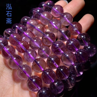 天然紫水晶手鏈串玻利維亞圓珠單圈女冰透天空之境閨蜜首飾禮物