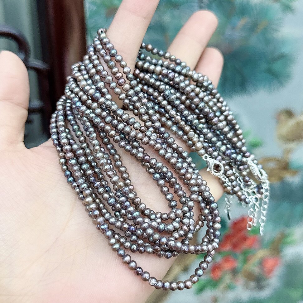 炫彩小米珠天然珍珠锁骨链项链