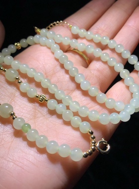 20A904 天然和田玉冰清水万能吊坠链约5mm乾坤玉简约便携精致百搭