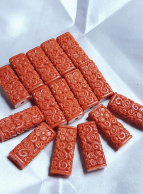 仿南红玛瑙配件饰品29x12x7mm散珠裸坠配件 不包邮