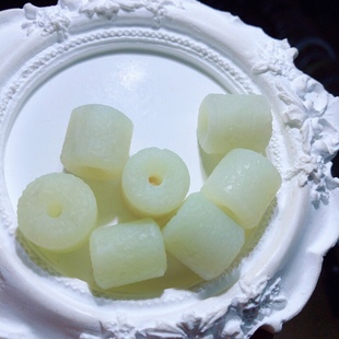 天然和田玉方糖吊坠12/14mm奶酪新疆且末糖陨石坑隔片串珠