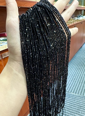 工厂价 手工黑尖晶石半成品2mm散珠配珠散珠隔珠DIY项链锁骨链