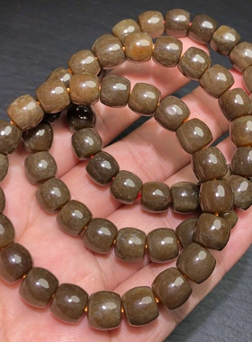 G807 天然和田玉糖料手链串10mm极限弧直切绕指柔新疆老红糖