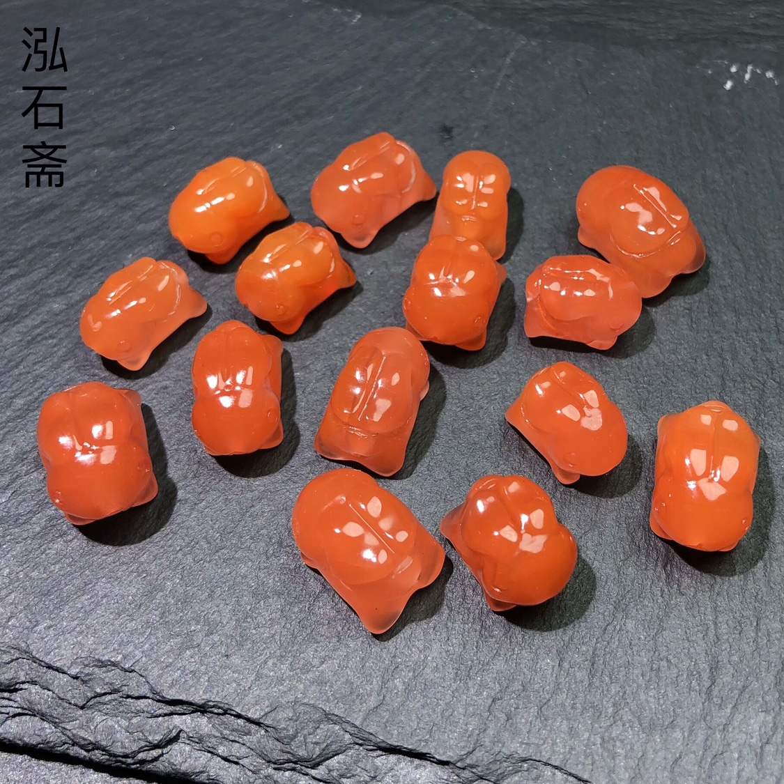 ZZ0478天然南红玛瑙兔子通孔配件趴趴兔樱桃红冰红10-14mmdiy手链