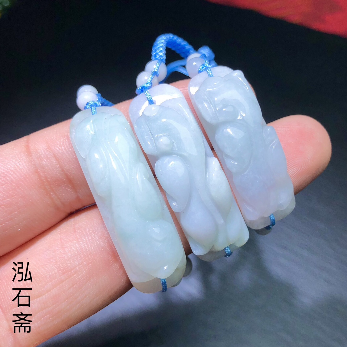 ZZ0334 缅甸天然A货翡翠貔貅手牌手绳可调节约4cm手腕牌单圈手串