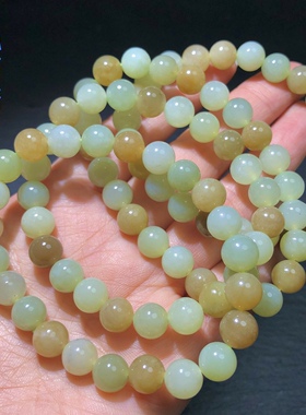 ZZ0259 天然和田玉糖料多宝手链8mm手串楼兰敦煌色男女礼物单圈