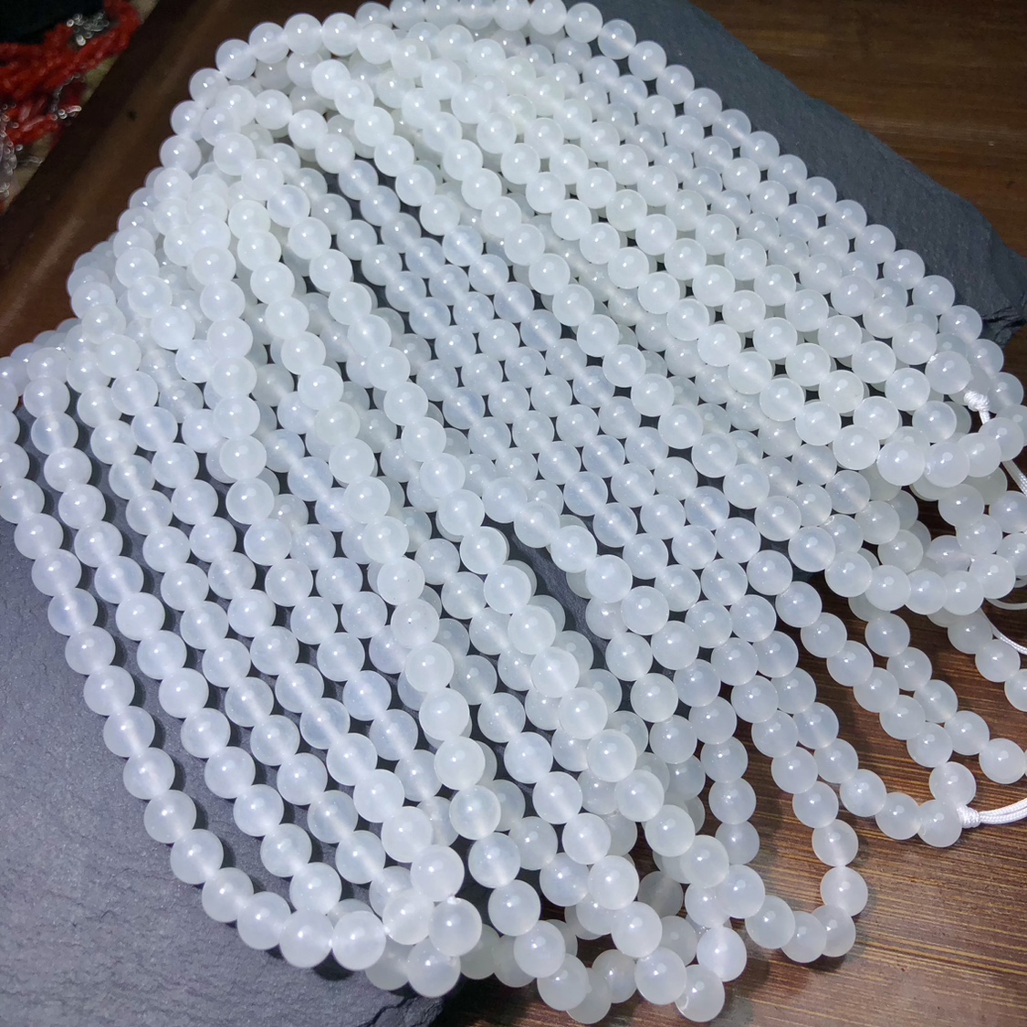 天然和田玉白玉佛珠佛串羊脂白玉毛衣链小米珠首饰多圈手串长条