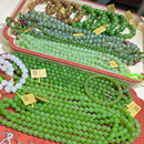 天然和田玉碧玉糖料猫眼白羊脂玉翠青乌兰海藕粉手链佛珠项链尾货