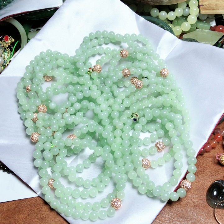 缅甸天然a货翡翠手链单圈手串