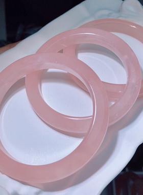 AA0808 天然粉水晶手镯玉石芙蓉粉晶西柚粉果冻马粉手镯闺蜜