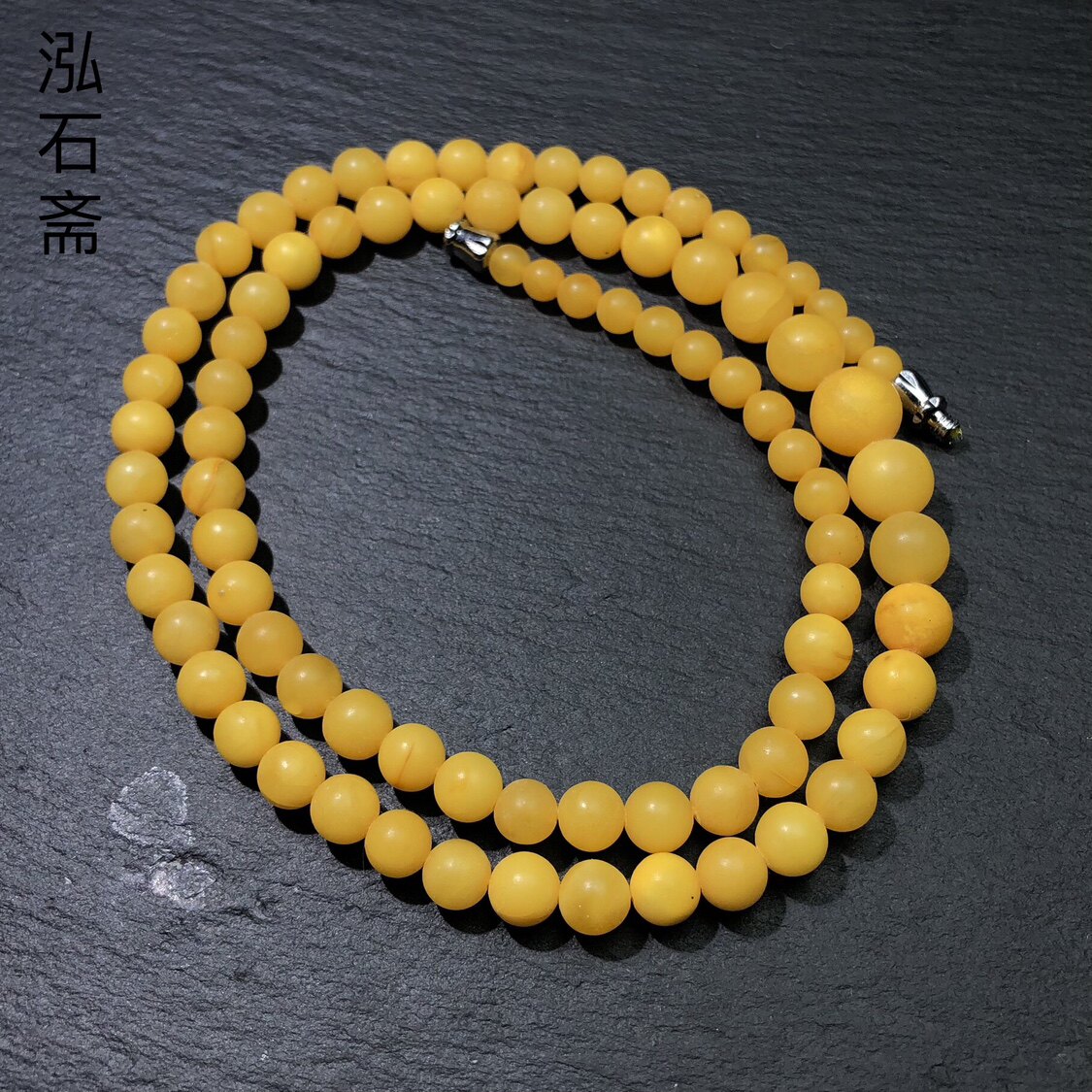 ZZ0811 天然蜜蜡锁骨链项链鸡油黄塔链原矿黄蜜4/9mm颈链