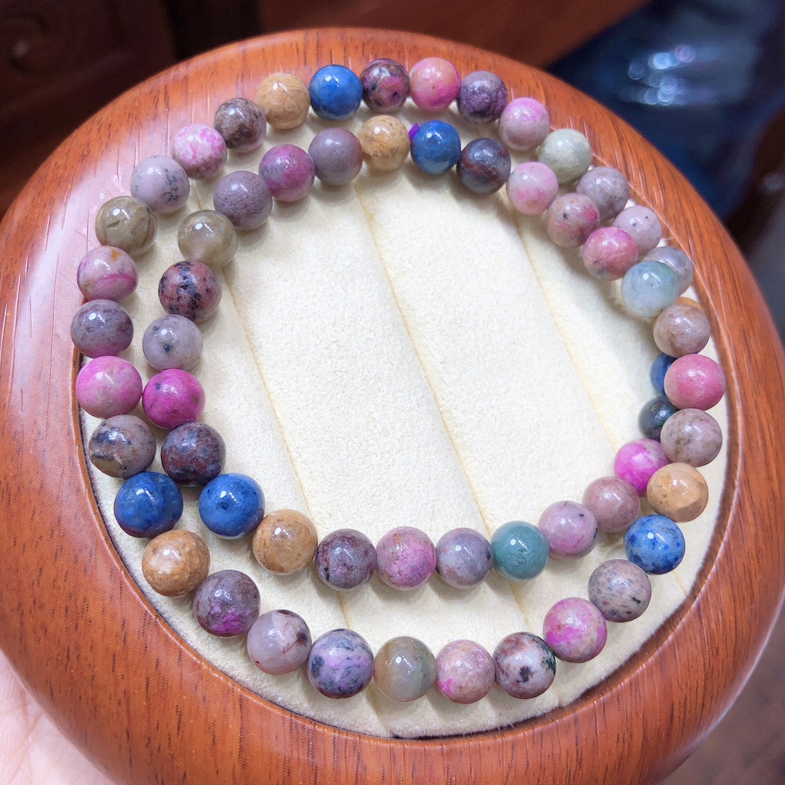 P357 天然舒俱来伴生矿双圈手链花舒多色6/7mm首饰饰品礼物多圈