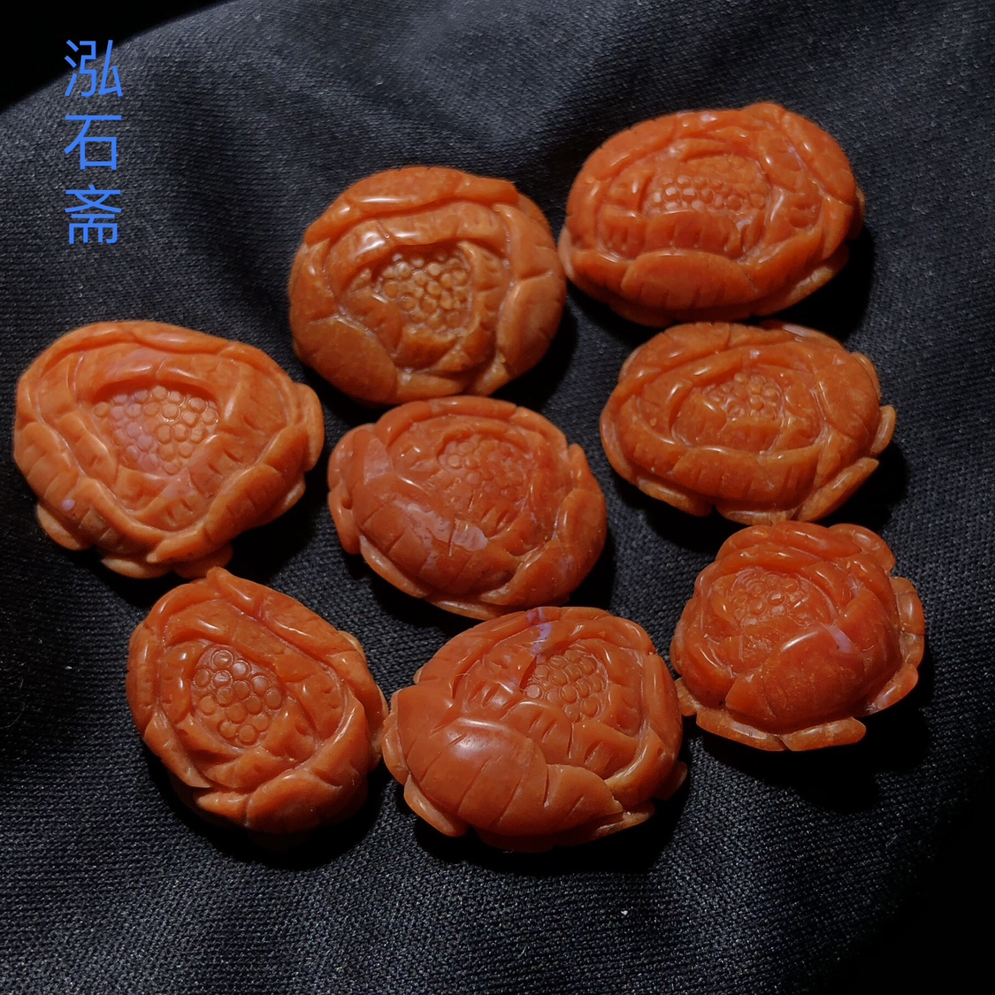 1A375 天然南红玛瑙牡丹花吊坠2-3cm女锁骨项链挂件民族风首饰