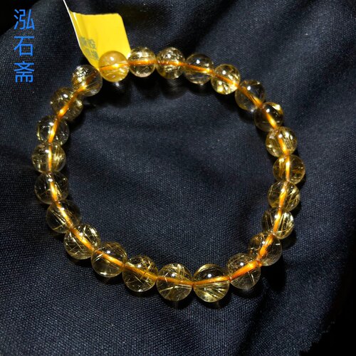 V178 天然发晶手链串7-8mm钛金吸金暴力财单圈女顺发板钛单圈