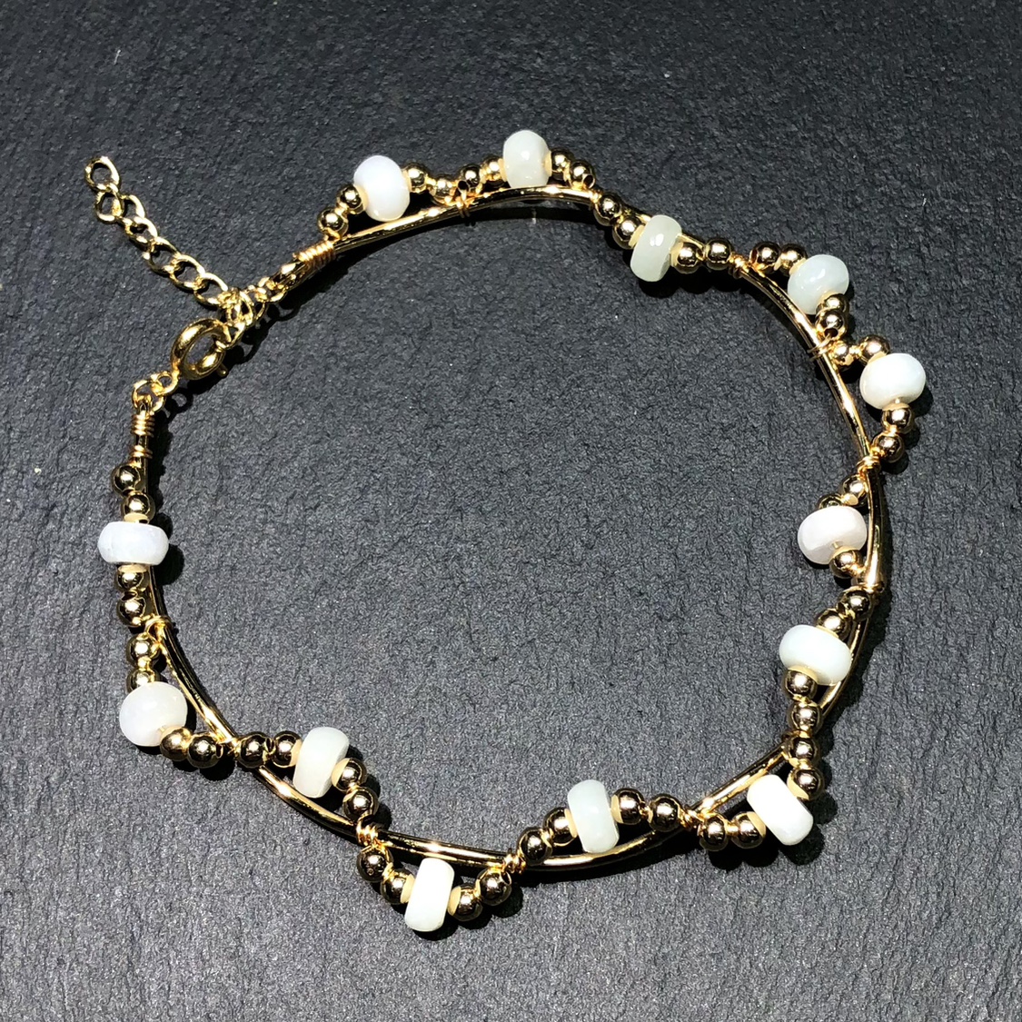 OO0079 天然A货翡翠手镯星星款满天星算盘珠手链5-6mm单圈男女