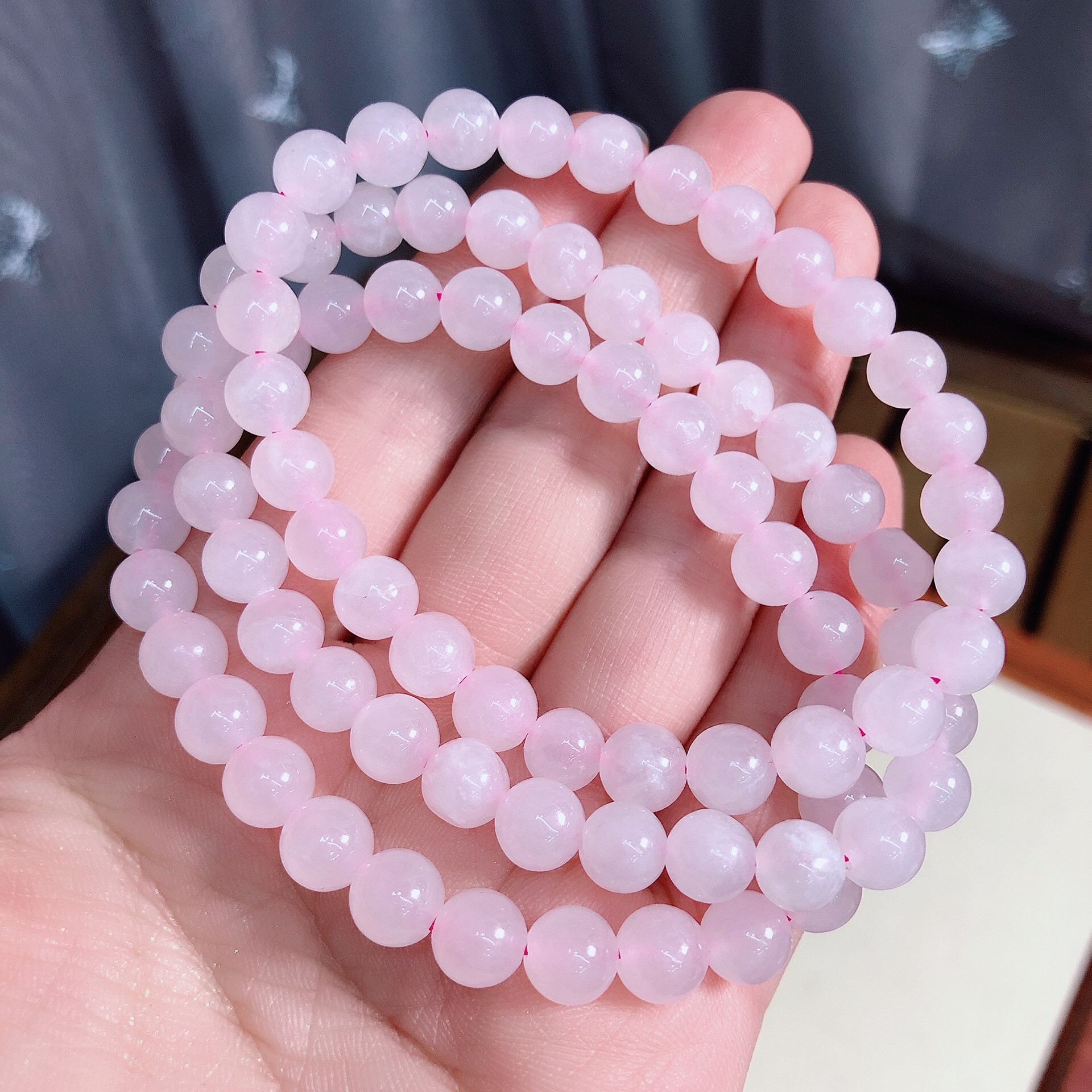 泓石斋 天然和田玉羊脂白玉单圈手串圆珠白玉手链女款 正品 6mm