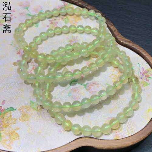 ZZ0066 天然绿葡萄石手链串6mm冰种小清新单圈情侣礼物