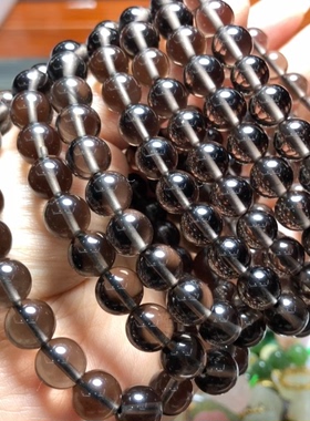 z764 天然冰种黑曜石手链8mm单圈