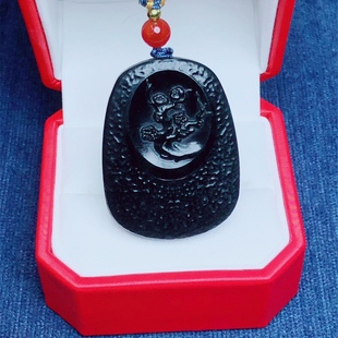 天然和田玉青玉梅花无事牌雕花吊坠男女同款项链锁骨链大气简约