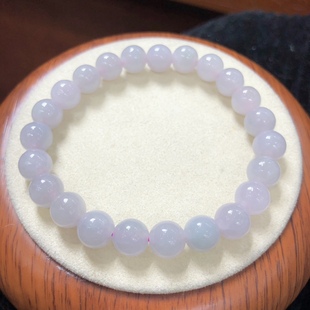 P457 7mm情侣首饰礼物圆珠 天然A货翡翠手链紫粉色单圈手串6