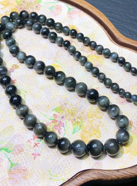 ZZ0012 天然鹰眼石项链锁骨链塔链4-9mm木变石玉化男女