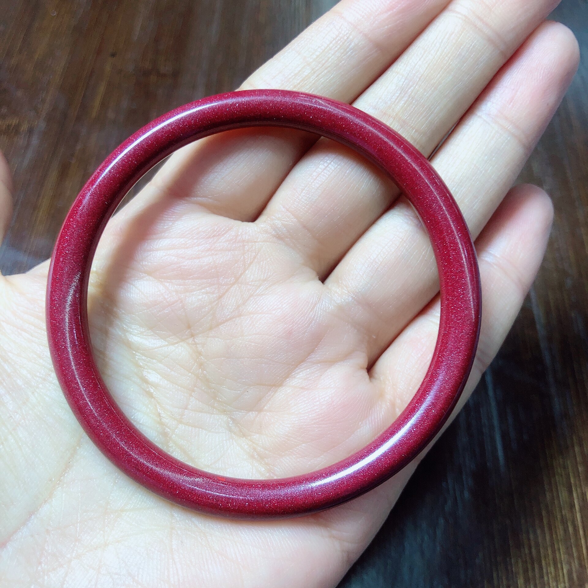 泓石斋 朱砂手镯圆条叮当手镯高含量紫砂本命年礼物女款秀气精致