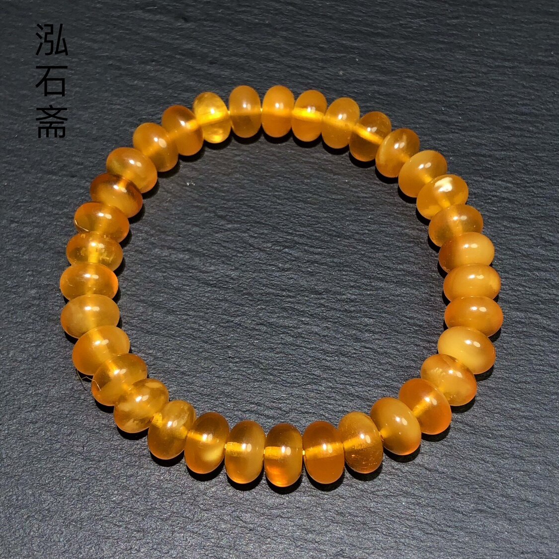 NN0817 天然蜜蜡妖花手串男女手串单圈8mm琥珀金角蜜算盘珠