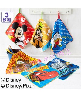 【现货】日本迪士尼米奇唐老鸭3件组纯棉方形宝宝擦手巾毛巾