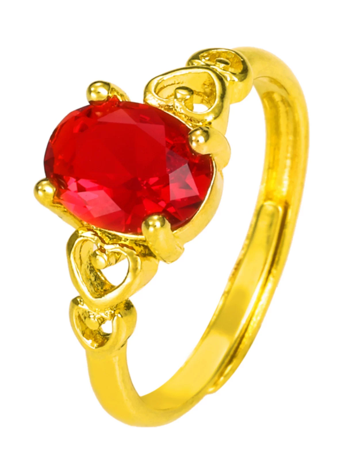 Glossy golden long-lasting ring
