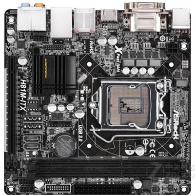 爆新 1150针ASROCK/华擎科技 H81M-ITX主板 H81 VGA DDR3 17x17cm